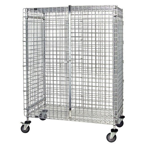 Quantum M2436-69SEC Chrome Stem Caster Security Cart, 24" x 36" x 69"