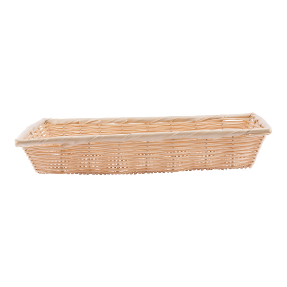 Tablecraft 1189W Rectangle Natural Polypropylene Basket, 16-1/4" x 11-1/4" x 3"
