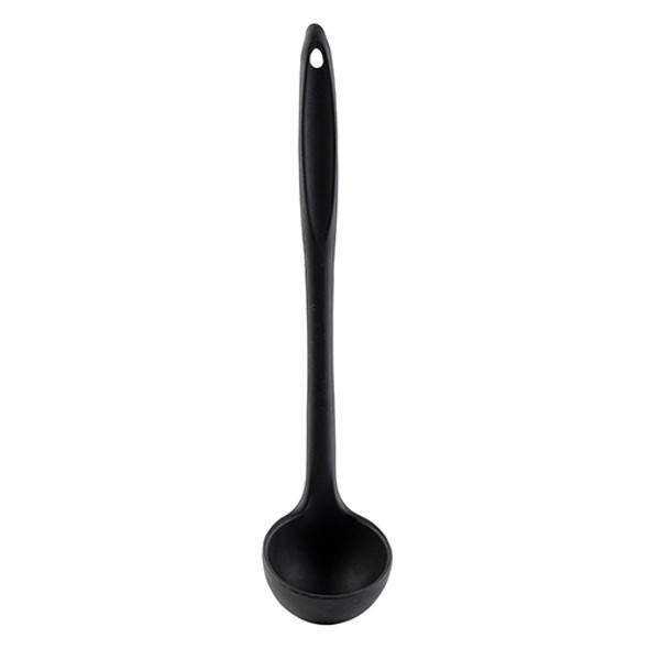 Tablecraft 10051 Ladle, 2 oz., 11-5/8", Black Silicone Coated Stainless Steel
