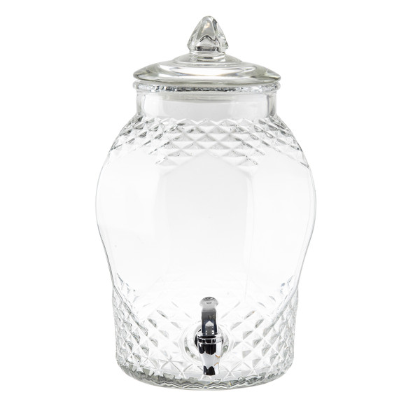 Tablecraft 10699 Decorative Glass Beverage Dispenser, 2 Gallon