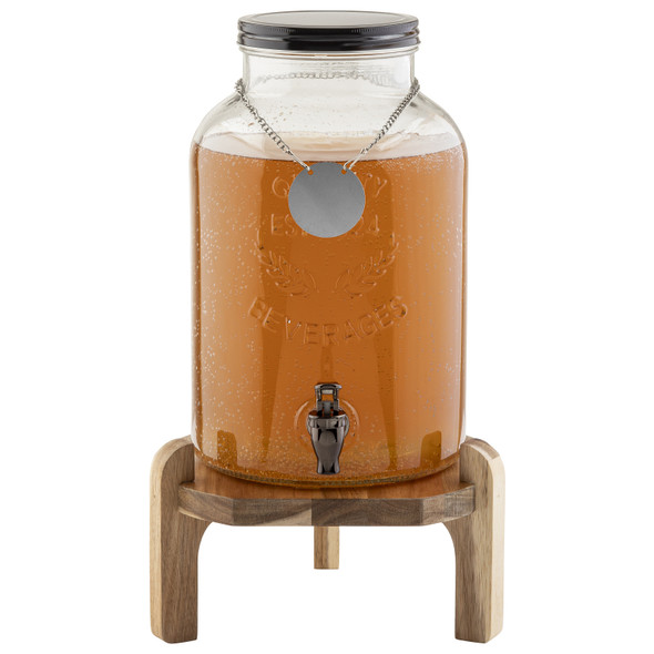 Tablecraft 10757 Beverage Dispenser Stand Only, 10" x 5-3/4", Acacia Wood
