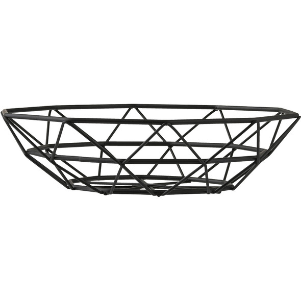 Tablecraft 10463 8" Round  Black Powder Coated Steel Basket