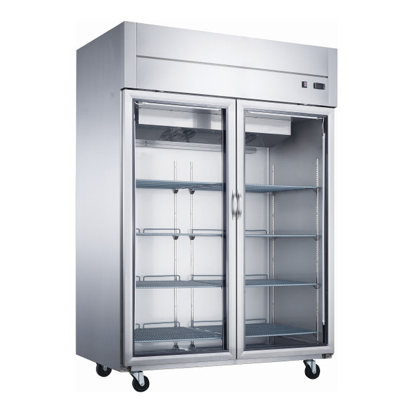 Dukers D55AR-GS2 55 1/8" Glass Door Reach-In Refrigerator, 2 Doors