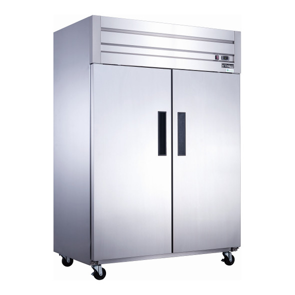 Dukers D55AR 55 1/8" Solid Door Reach-In Refrigerator, 2 Doors