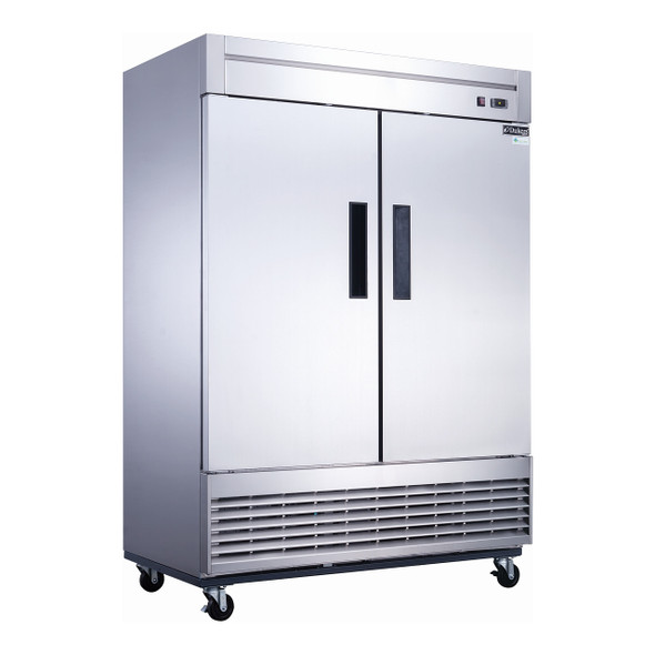 Dukers D55R 55 1/8" Solid Door Reach-In Refrigerator, 2 Doors