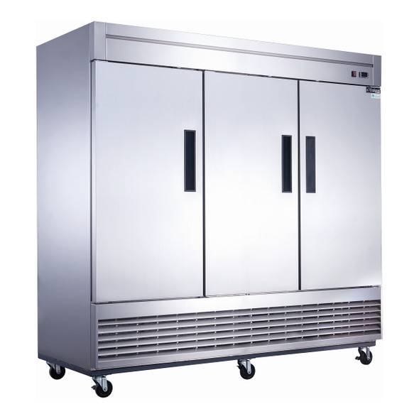 Dukers D83F 82 5/8" Swing Solid Door Reach-In Freezer, 3 Doors
