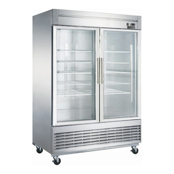 Dukers D55R-GS2 55 1/8" Swing Glass Door Reach-In Refrigerator, 2 Doors