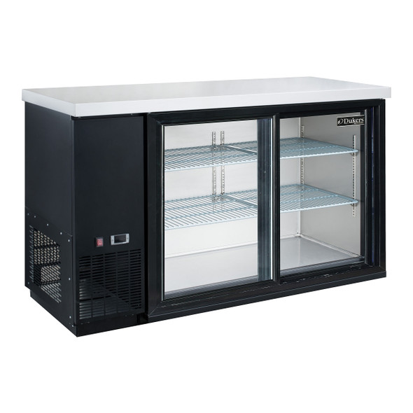 Dukers DBB48-S2 49 1/4" Stainless Steel Back Bar Cooler, 2 Sliding Glass Doors