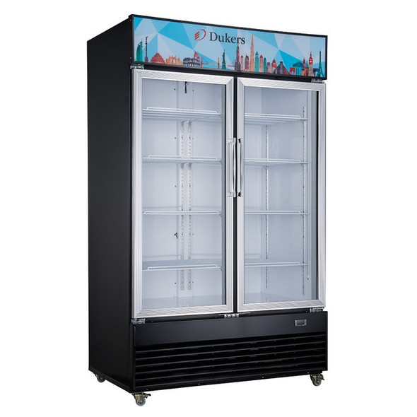 Dukers DSM-41R 47 1/4" Two Swing Glass Doors Merchandiser Refrigerator - Stainless Steel