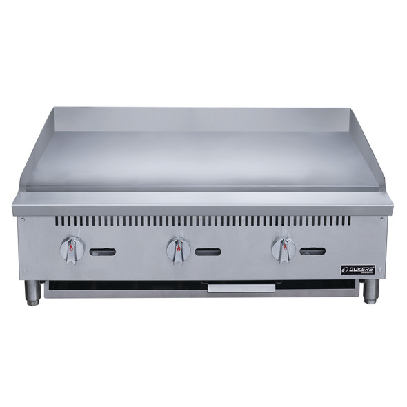 Dukers DCGMA36 36" Gas Griddle with 3 Burners, 90K BTU