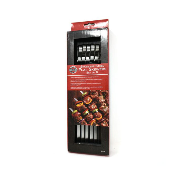 Norpro 8775 Stainless Steel Flat Skewers, 12", Set of 6 Pcs