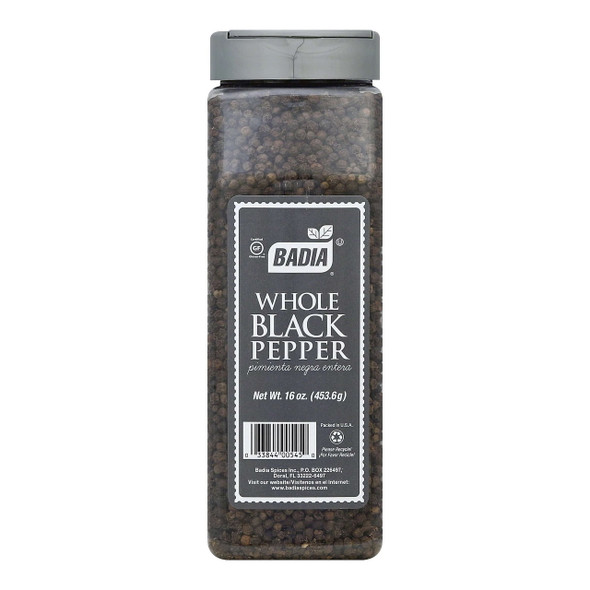 Badia Whole Black Pepper, 16 Ounce