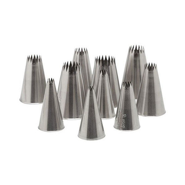Ateco 870 Stainless Steel 10 Piece Decorating French Star Tube Set