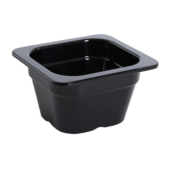 Yanco GN-707BK GN PAN 7" x 6.375" x 4" PAN, 1 Liter, Black, Melamine, 6/Pack