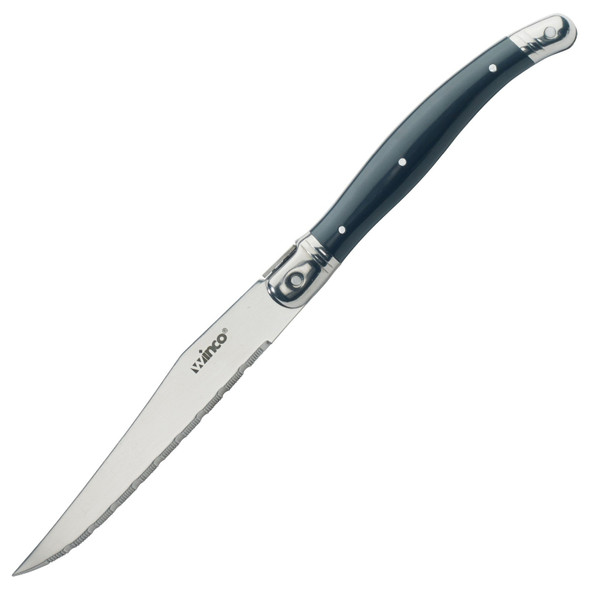 Winco K-73PC Steak Knives, Pointed Tip, ABS Handle (12/Box)
