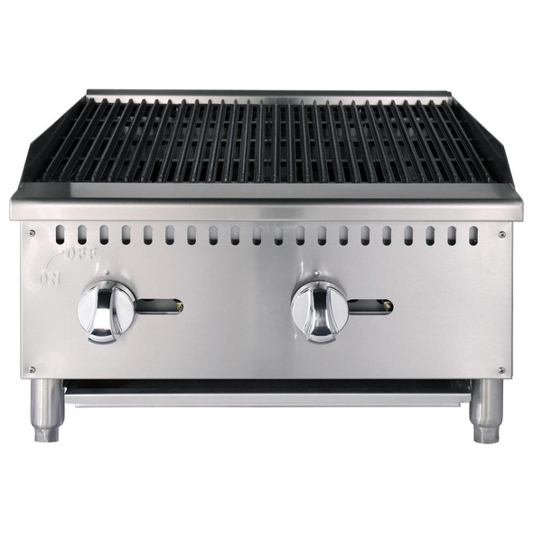 Adcraft BDECTC-24/NG 24" Standard Series Radiant Gas Countertop Charbroiler - 2 Burner - 60K BTU