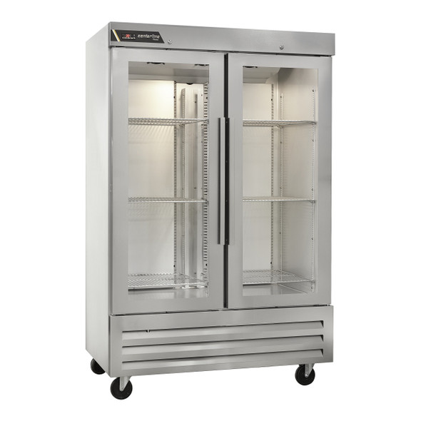 Centerline CLBM-49R-FG-RR Two-Section Reach In Refrigerator, Full Height Glass Doors, Hinge Right/Right