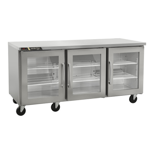 Centerline CLUC-72R-GD-LLL 72" Undercounter Refrigerator, (3) Glass Doors, Hinge Left/Left/Left Centerline CLUC-72R-GD-LLL 72" Undercounter Refrigerator, (3) Glass Doors, Hinge Left/Left/Left