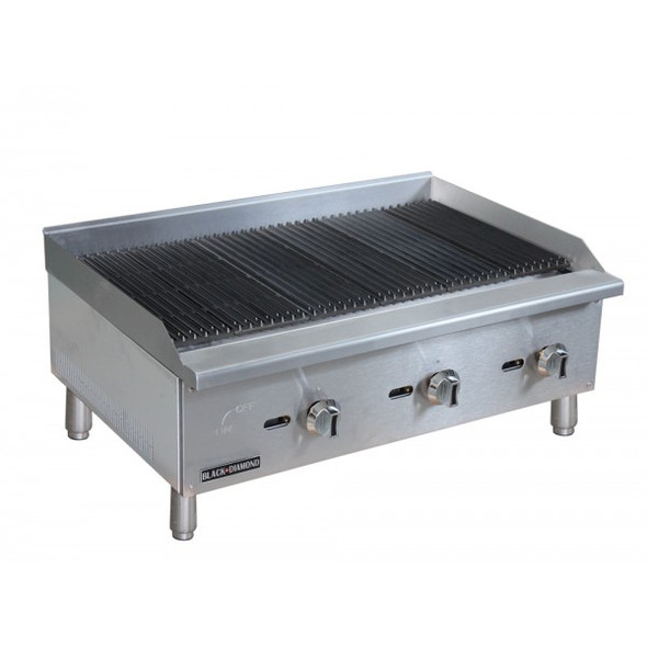Adcraft BDECTC-36/NG 36" Standard Series Radiant Gas Countertop Charbroiler - 3 Burner - 90K BTU