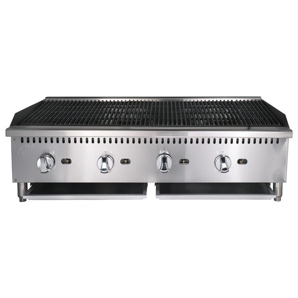 Adcraft BDECTC-48/NG 48" Standard Series Radiant Gas Countertop Charbroiler - 4 Burner - 120K BTU