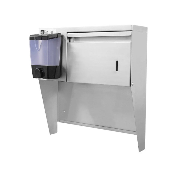 John Boos PB-STD-1410-X Stainless Steel Wall Mount Paper Towel & Soap Dispenser for 17"W Hand Sinks John Boos PB-STD-1410-X Stainless Steel Wall Mount Paper Towel & Soap Dispenser for 17"W Hand Sinks