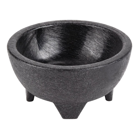 HS Inc. NHS1006 8 oz. Plastic Molcajete Mediano, 4", Charcoal