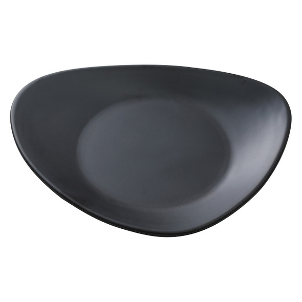 Yanco MO-110BK Black 10-1/2" x 9" Moderne Melamine Triangle Plate - 24/Case