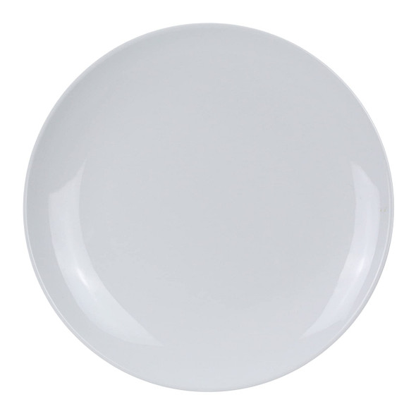 Yanco CO-113 Coupe Pattern 13" Round White Melamine Plate, 12/Case