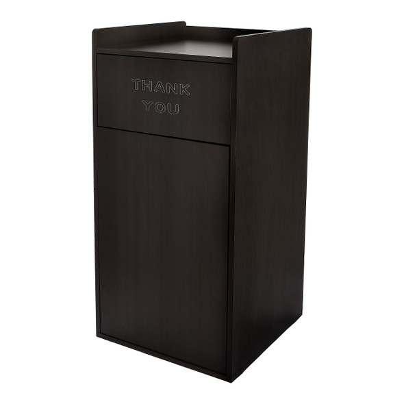 Alpine ALP476-BLK Black 40 Gallon Wood Receptacle Enclosure with Tray Shelf