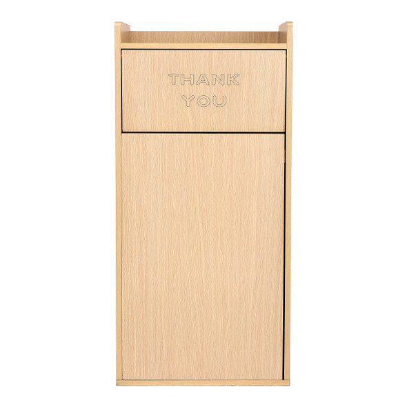 Alpine ALP476-MEO Oak 40 Gallon Wood Receptacle Enclosure with Tray Shelf