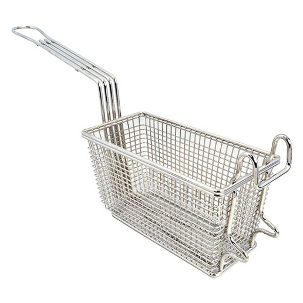 FMP 225-1011 Nickel-Plated Fry Basket with Front Hook, 8-3/4" x 4-1/8" x 4-1/2" H