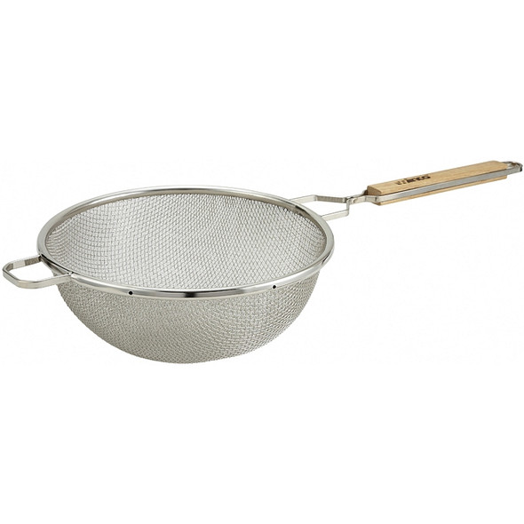 Winco MST-10D 10.5" Double Mesh Strainer, Tinned, Wood Handle Winco MST-10D 10.5" Double Mesh Strainer, Tinned, Wood Handle