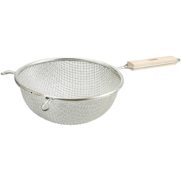 Winco MST-6D 6-1/4" Strainer Double Tinned Mesh, Wood Handle