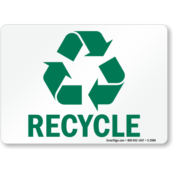 MYSAFETY S-2986 10" x 14" Recycling Signs Label with Graphic