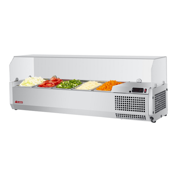 Turbo Air CTST-1200G-N 47" Counter Top Salad Table Refrigerator with Clear Hood, 115V