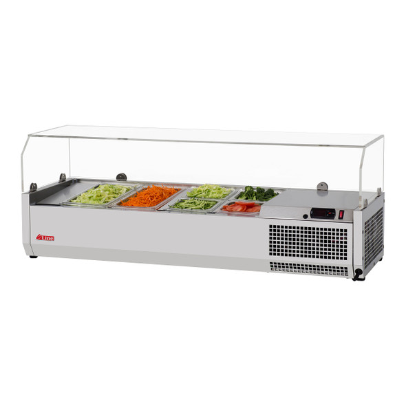 Turbo Air CTST-1200G-13-N 47" Counter Top Salad Table Refrigerator with Clear Hood, 115V