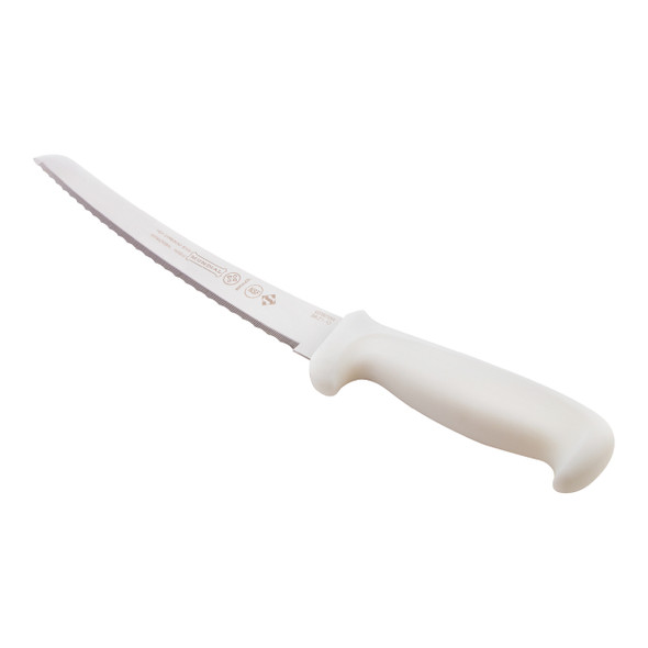 Mundial W5621-10E 10" Bread Knife, White, Curved
