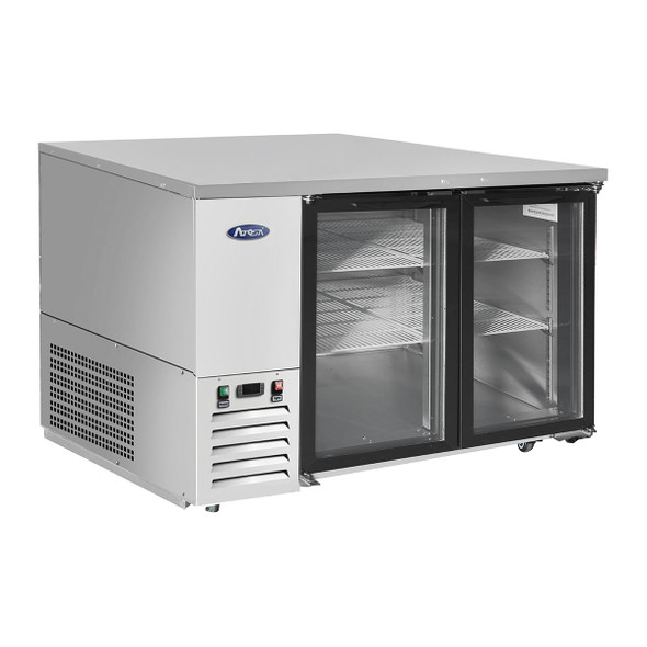 Atosa SBB48GGRAUS1 48" Shallow Depth Double Glass Door Back Bar Cooler