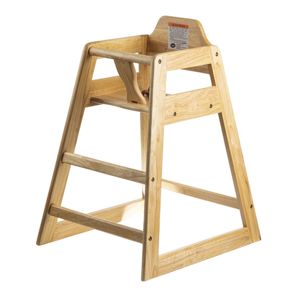 Tablecraft 6565104 High Chair, Wood, Stackable, Natural Finish