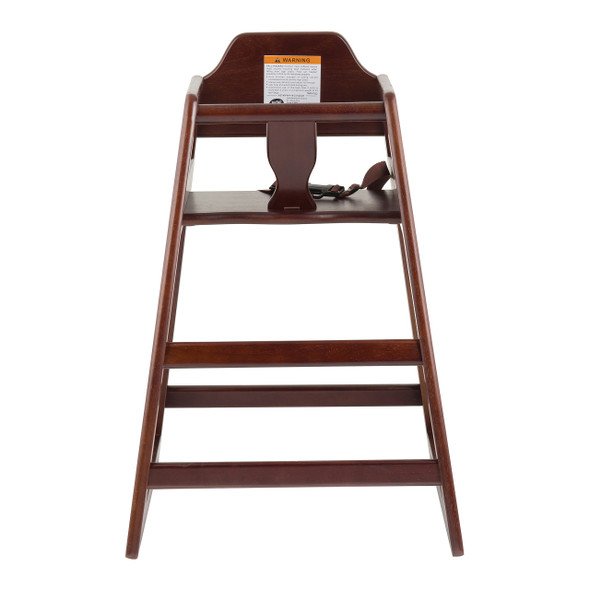 Tablecraft 6464162 High Chair, Wood, Stackable, Mahogany Finish