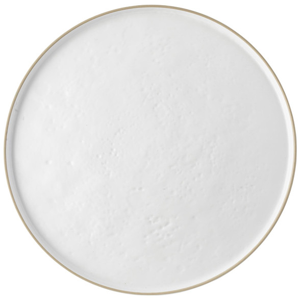Tablecraft 123519W 18" Round Melamine White Serving Tray
