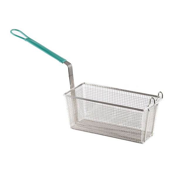 Tablecraft 42 Fry Basket, 25" x 6-1/2" x 13-1/2", Green Handle