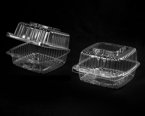 Handi-Lock Clear Hinged Container, 5" x 5" (500pcs/Case)