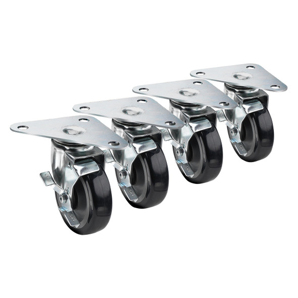 Krowne 28-161S Triangle Plate Caster Set, 5" Wheel, Set of 4
