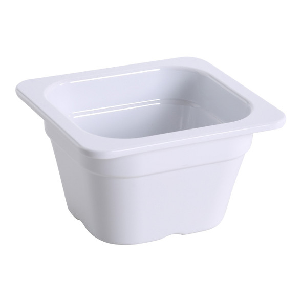 Yanco GN-707 GN Pan, 1/6 Size, 6-15/16" x 6-3/8" x 3-15/16", White (6/Case)