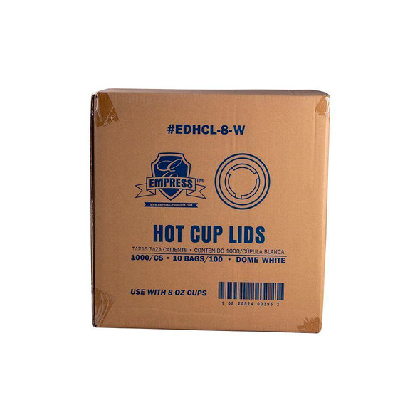 Empress EDHCL-8-W White Dome Lid for 8oz Paper Hot Cup, 1000/Case