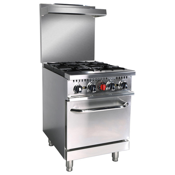 Adcraft BDGR-24/NG 24" Gas Range w/ Oven - 4 Burner - 150K BTU