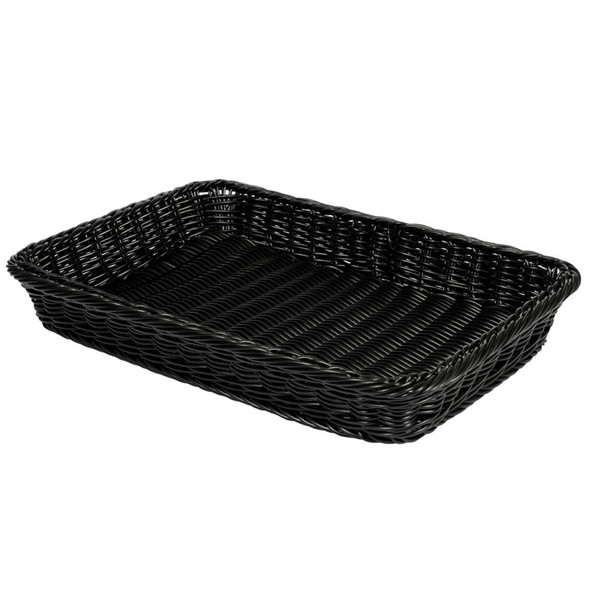 GET WB-1509-BK Designer Polyweave Baskets, 18"x12-3/4"x2-1/2", Black