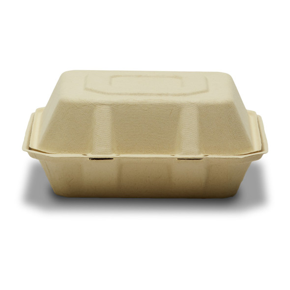 Tellus 433467 3-Section Hinged Container, Beige, 8" x 8" (200/Case)