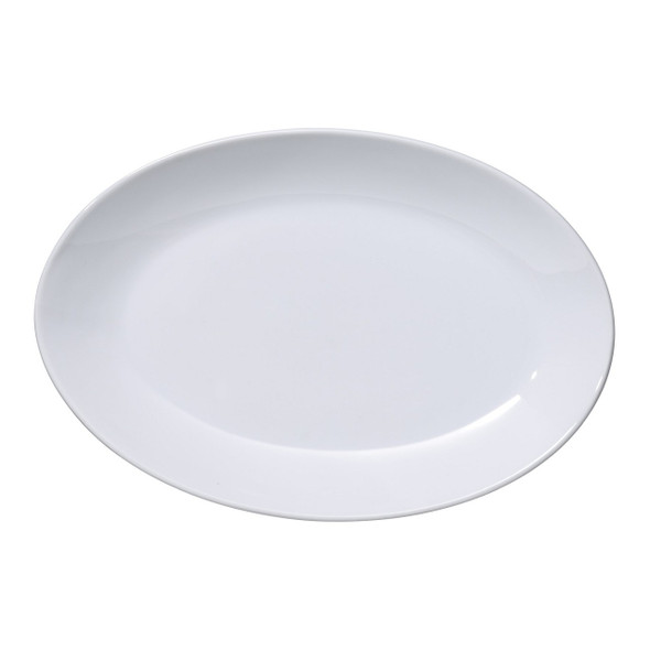 Yanco AC-810 Abco 10" x 7" Coupe Platter, Porcelain, Super White, 24/Case